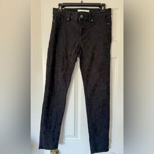 LC Lauren Conrad Black Floral Print Mid Rise Jeans